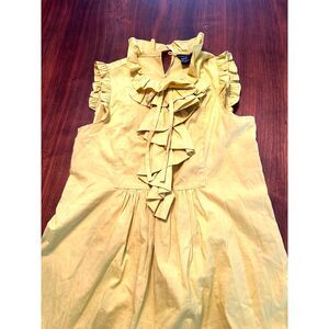 Hope & Honey Ruffle Neck Yellow Shift Dress (Size 6)